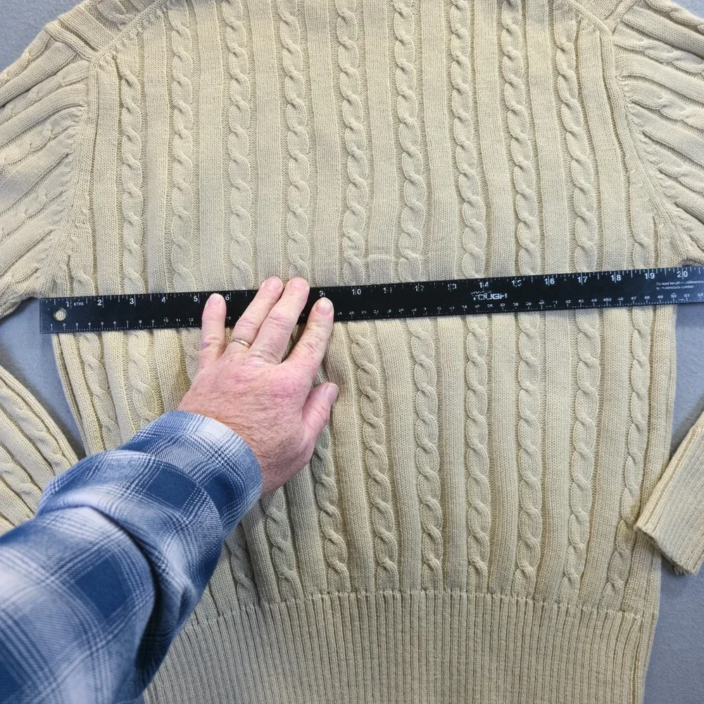 Vintage Levi's Sportswear‎ Men's Cream Cable Knit Sweater Size Medium *RARE*